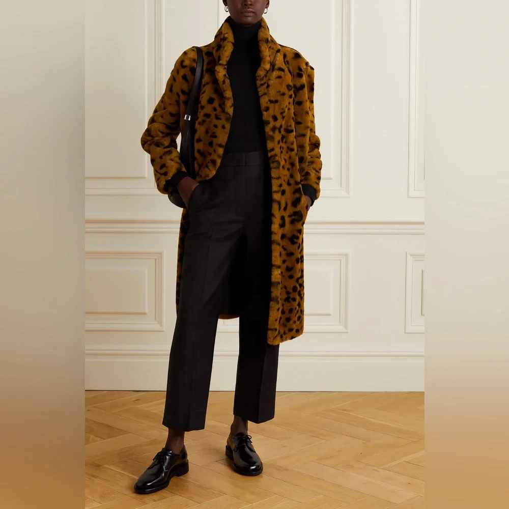 VTG Neiman Marcus 90s Leopard Cheetah Animal Print Faux Fur Coat Oversized - Picture 3 of 15